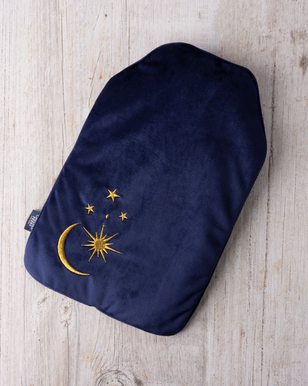 Velvet Embroidered Moon & Stars Hot Water Bottle