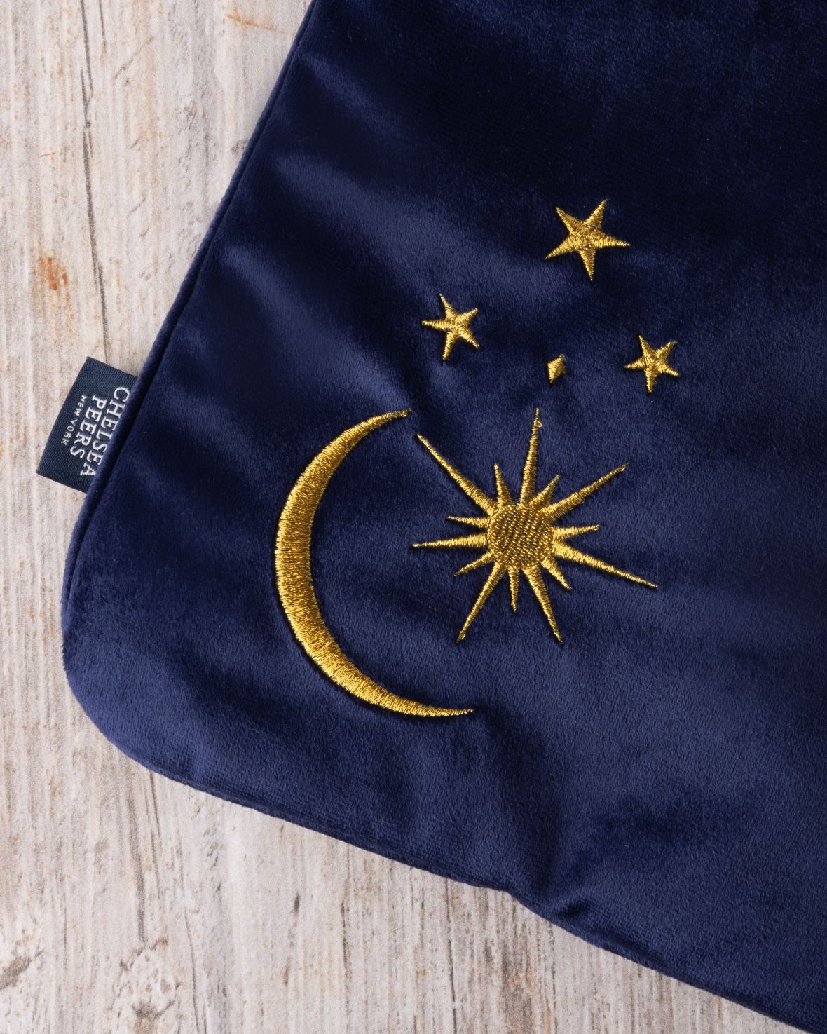 Velvet Embroidered Moon & Stars Hot Water Bottle