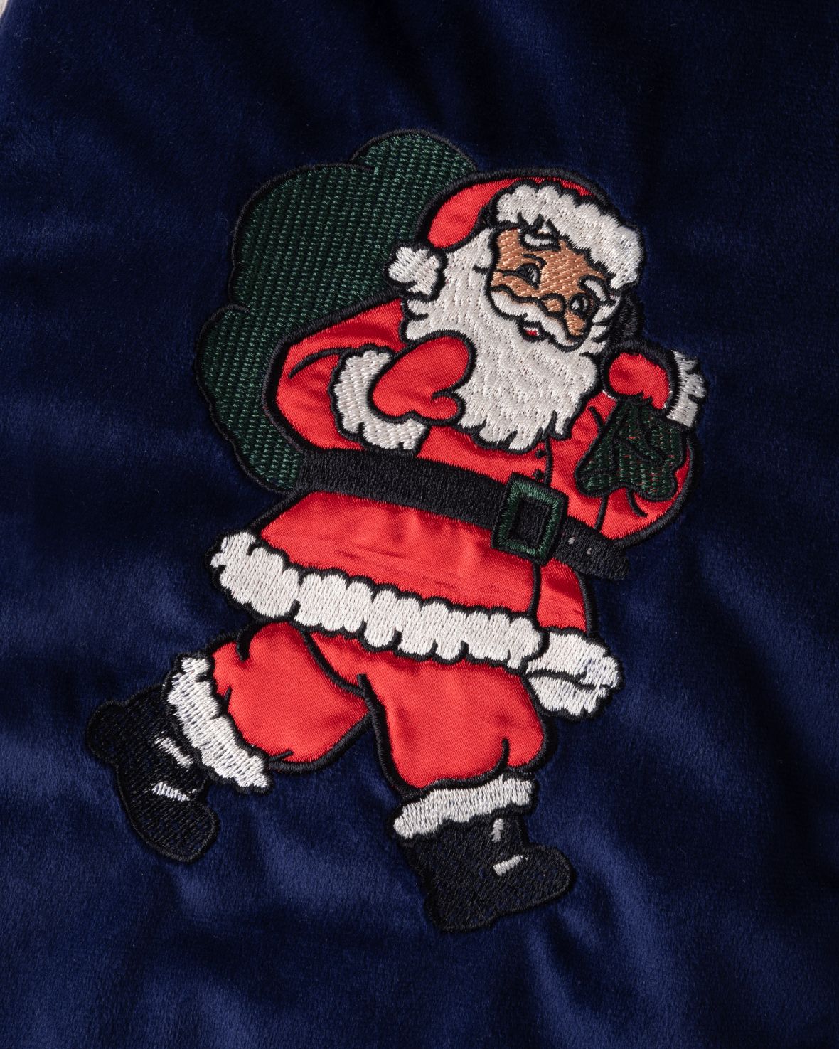 Velvet Embroidered Christmas Santa Hot Water Bottle