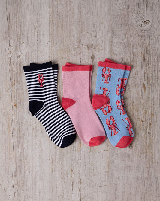Lobster Ankle Socks 3 Pack
