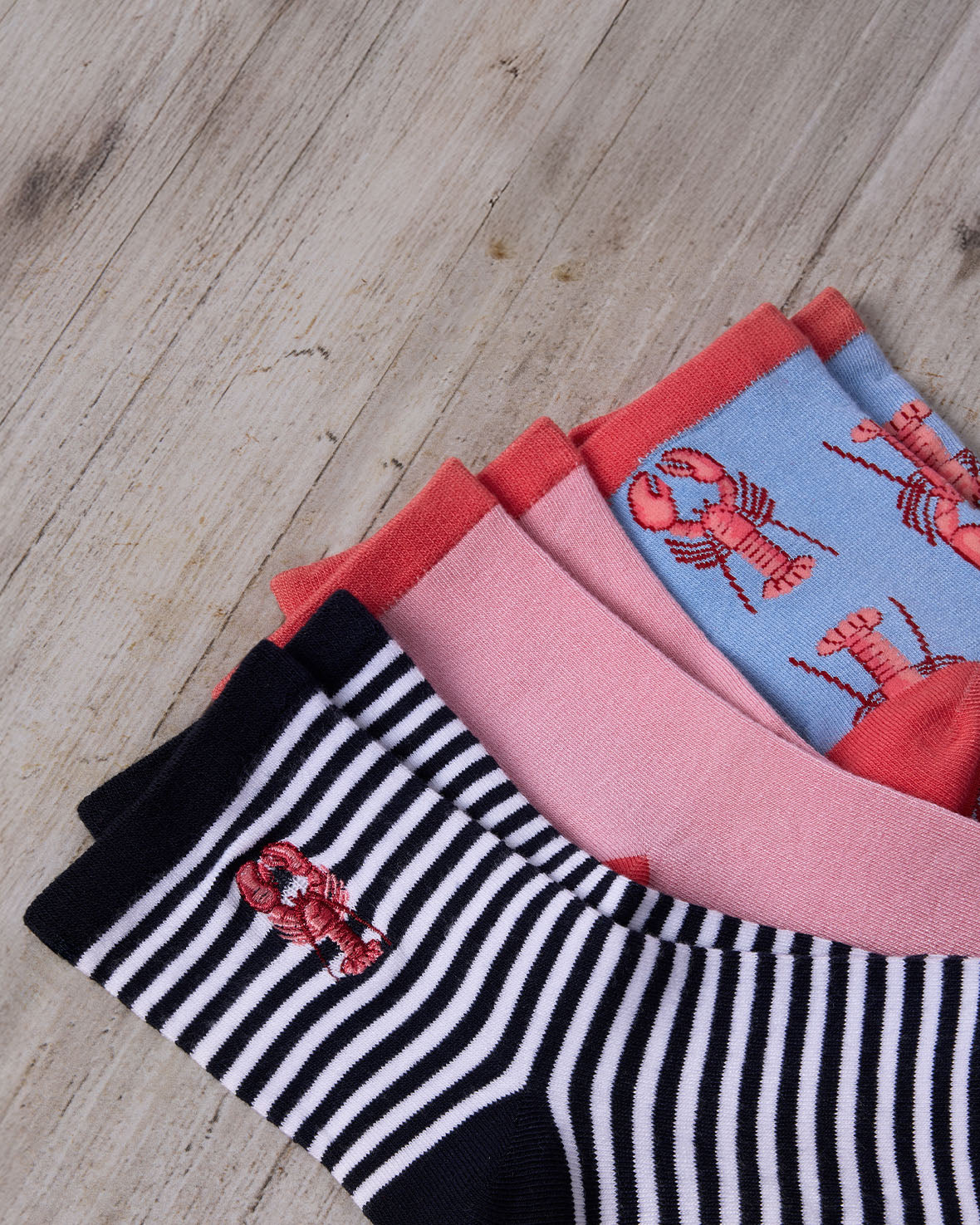 Lobster Ankle Socks 3 Pack