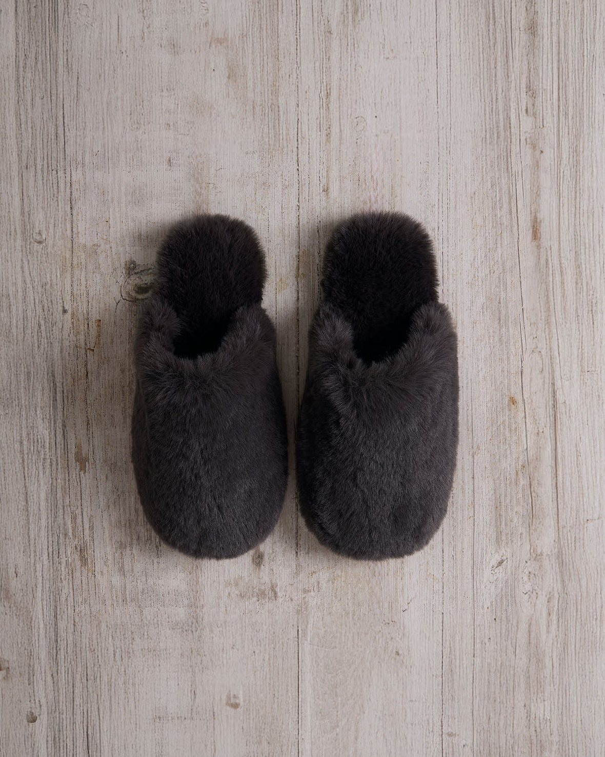 Faux Fur Slip On Mule Slippers