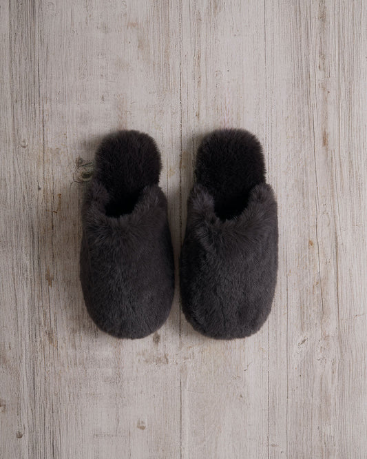 Faux Fur Slip-On Mule Slippers