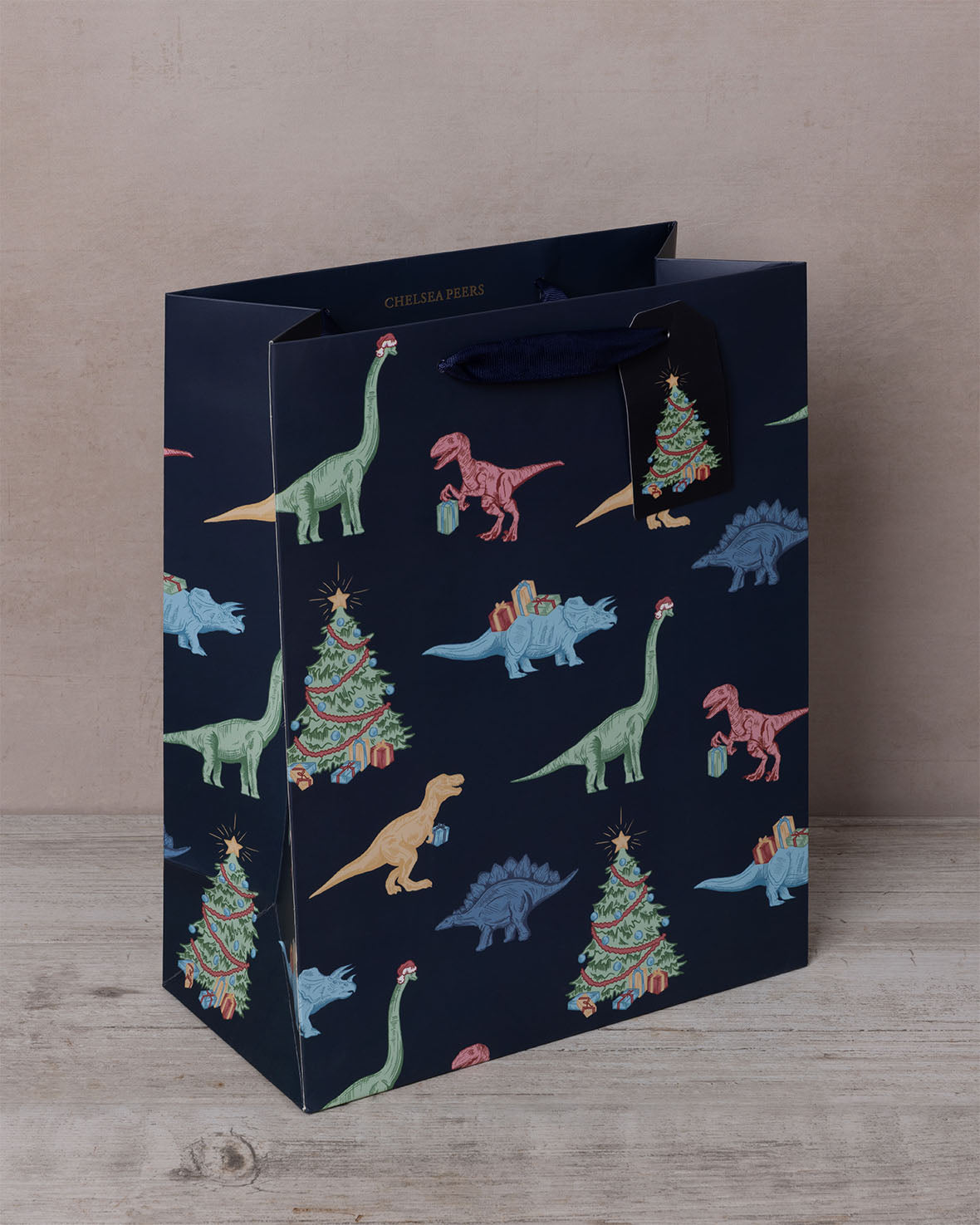 Christmas Dinosaur Print Gift Bag