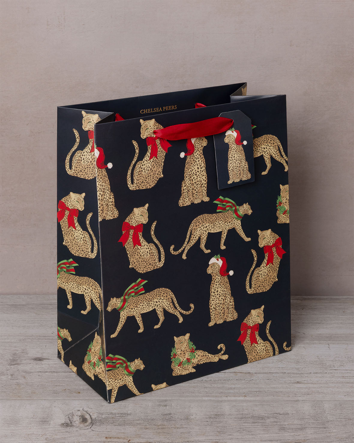 Christmas Leopard Print Gift Bag