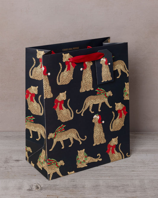 Christmas Leopard Print Gift Bag