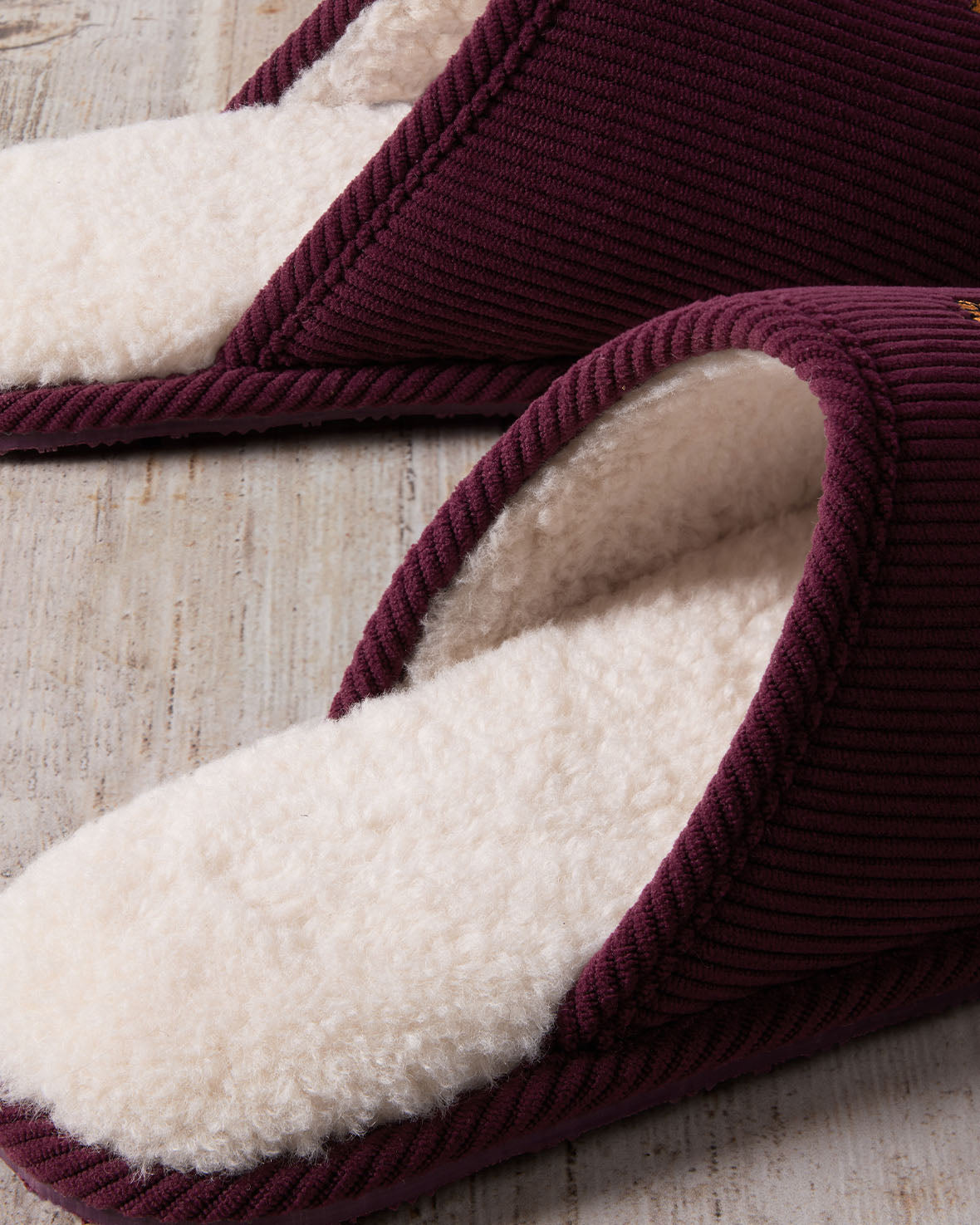 Mens Corduroy Embroidered Tiger Mule Slippers