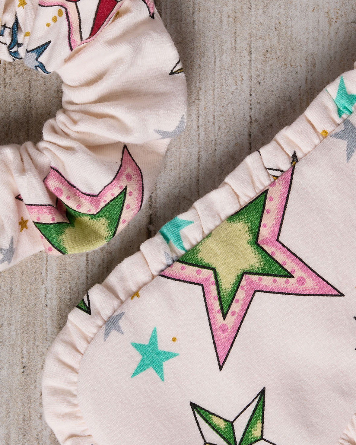 Organic Cotton Star Print Sleep Mask & Scrunchie Set