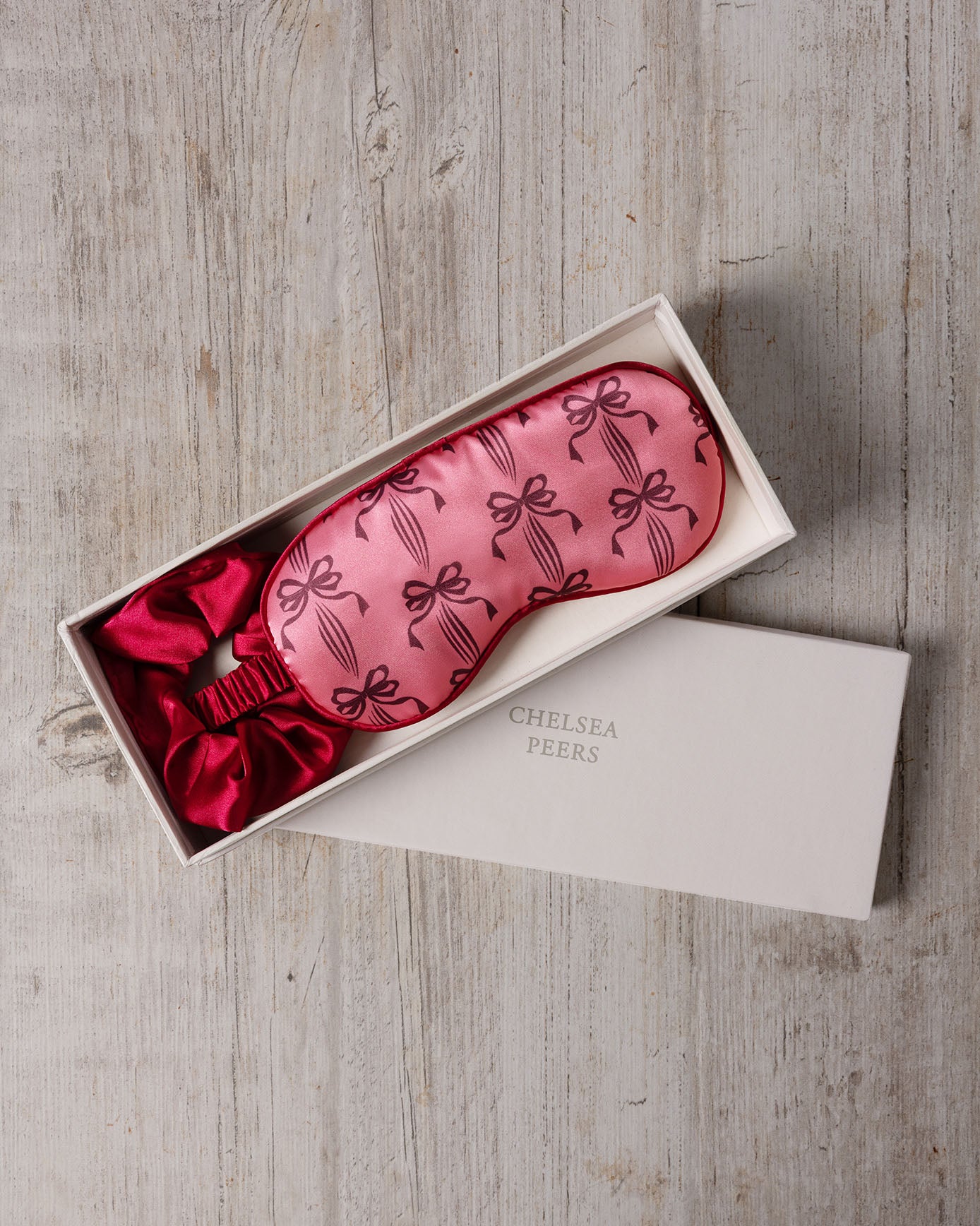 Satin Bow Print Sleep Mask & Scrunchie Gift Set