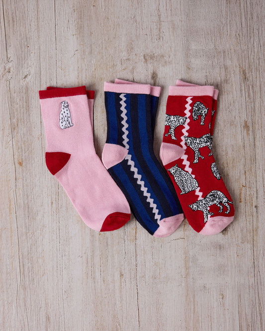 Snow Leopard Socks 3 Pack