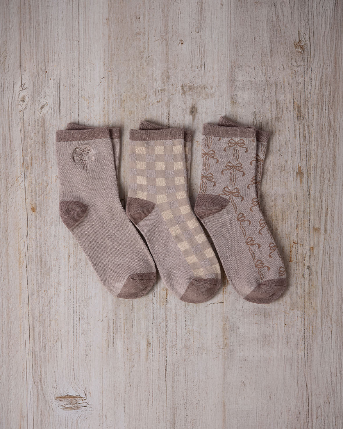 Ribbon Bow Socks 3 Pack