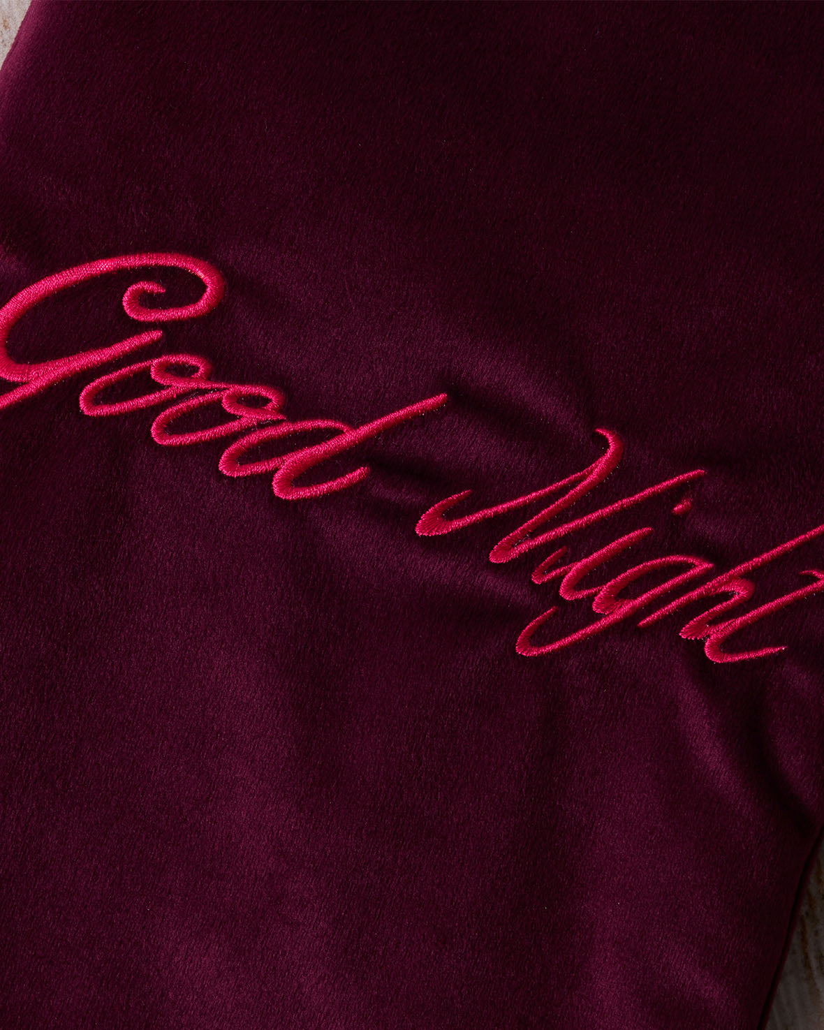 Velvet Embroidered Good Night Hot Water Bottle