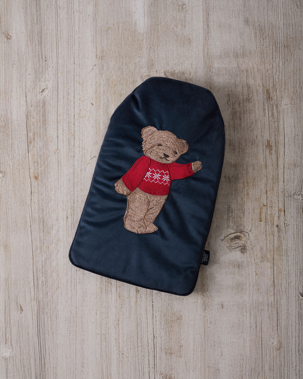 Velvet Embroidered Peers the Bear Hot Water Bottle
