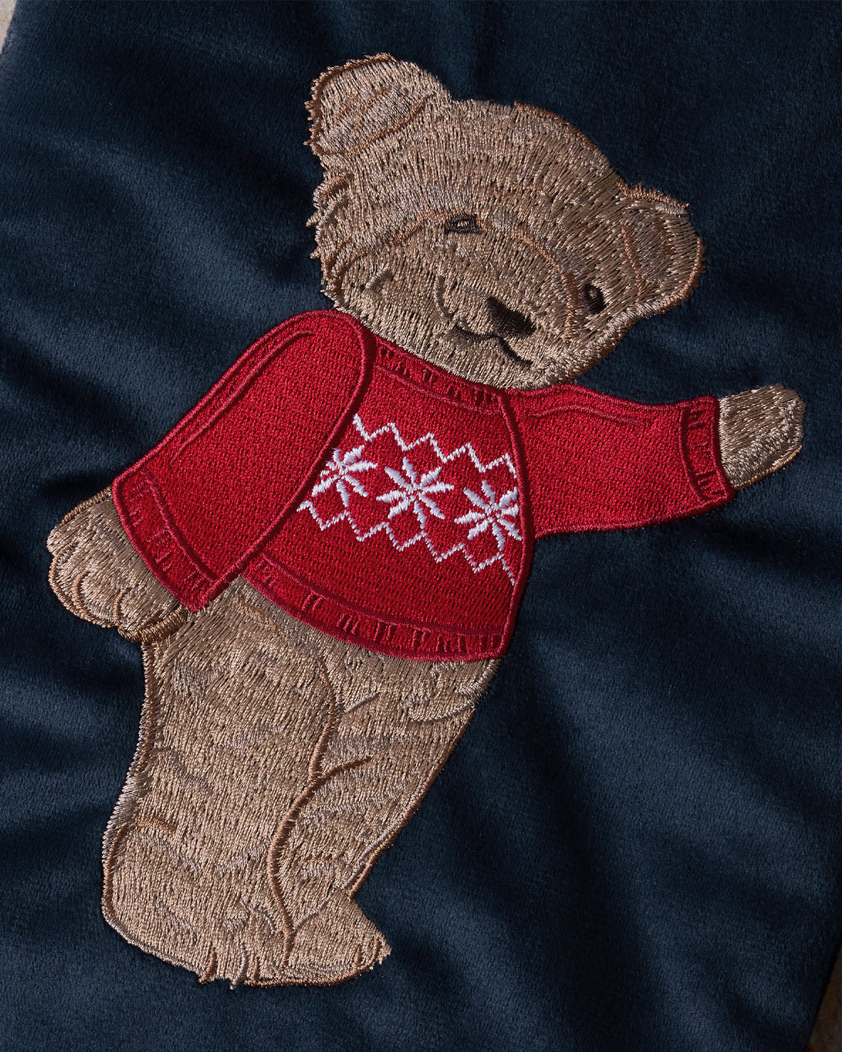 Velvet Embroidered Peers the Bear Hot Water Bottle