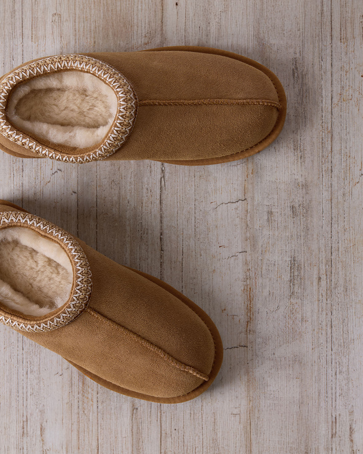 Suede Sheepskin Short Boot Slippers - Tan