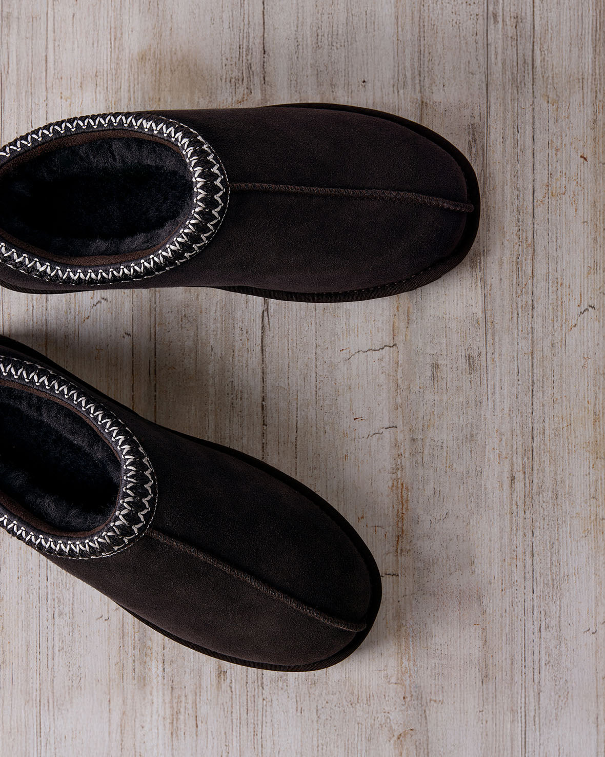 Suede Sheepskin Short Boot Slippers - Brown