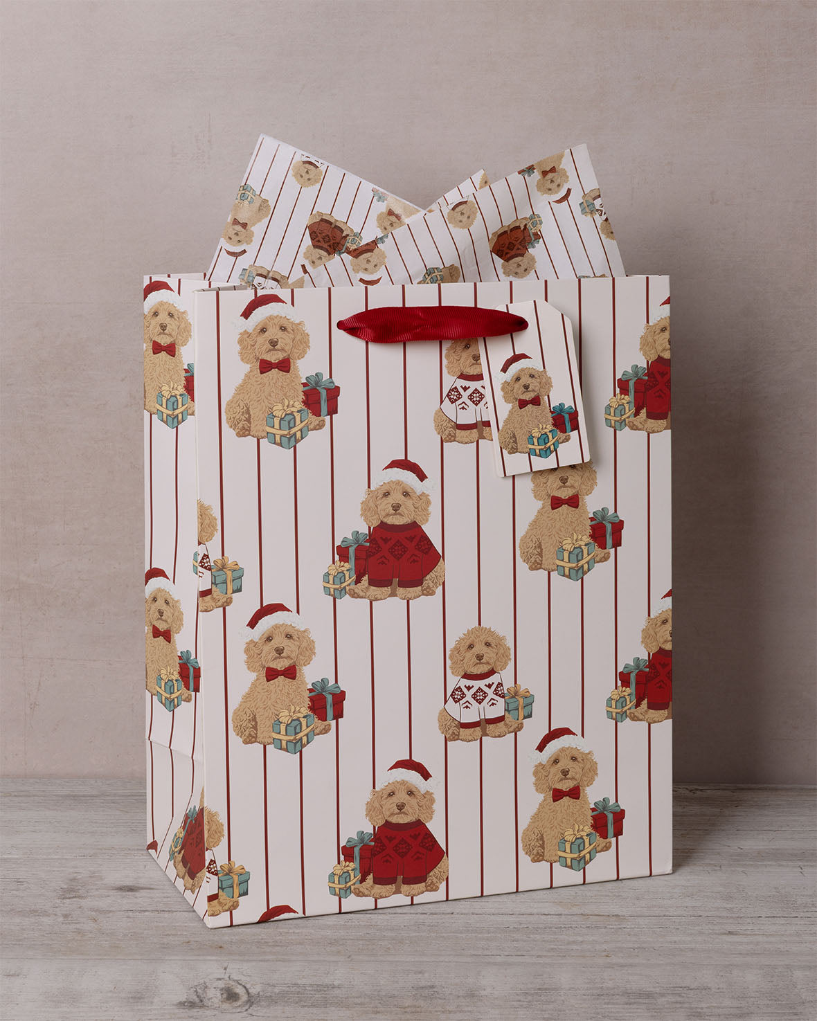 Chip the Christmas Cockapoo Dog Print Tissue Paper
