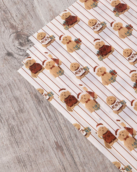 Chip the Christmas Cockapoo Dog Print Tissue Paper