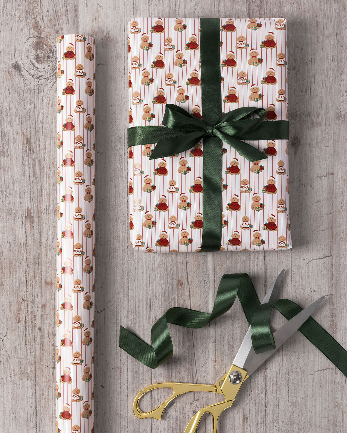 Chip the Christmas Cockapoo Dog Print Wrapping Paper