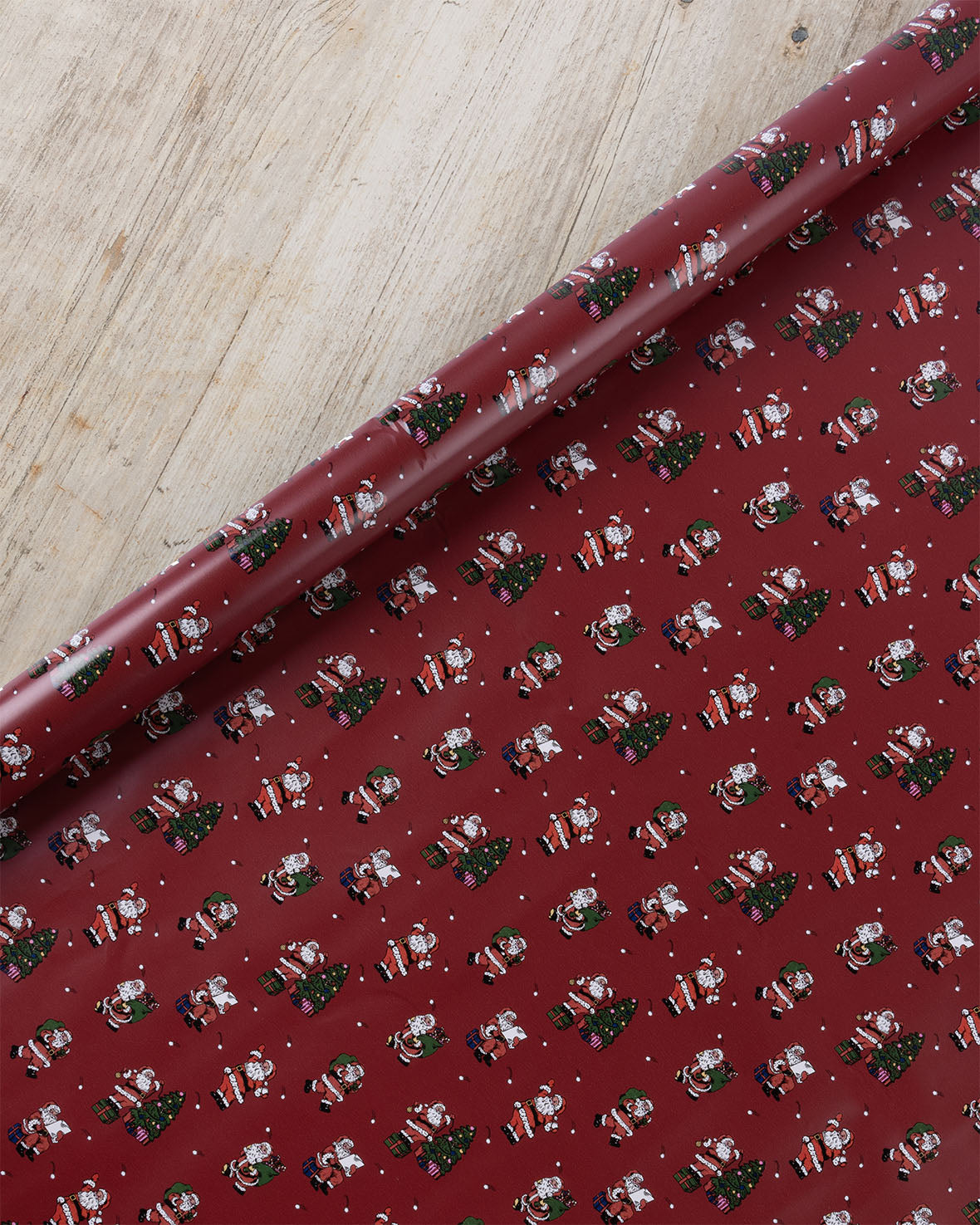 Christmas Santa Snowball Print Wrapping Paper