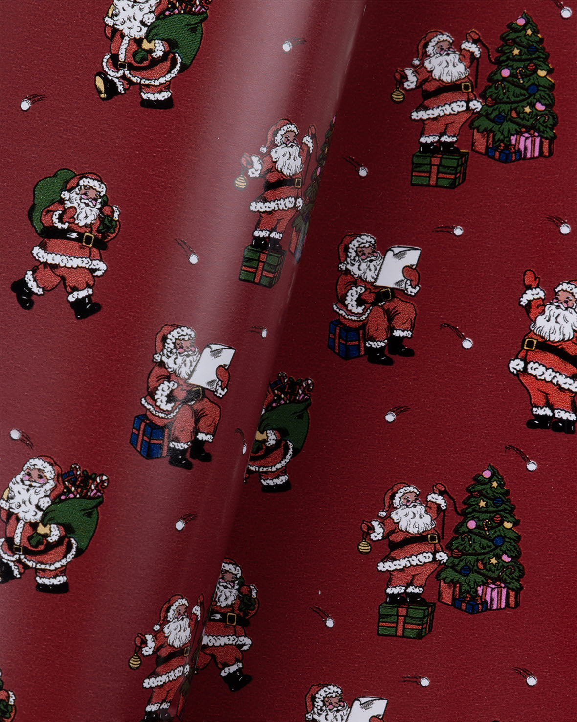 Christmas Santa Snowball Print Wrapping Paper