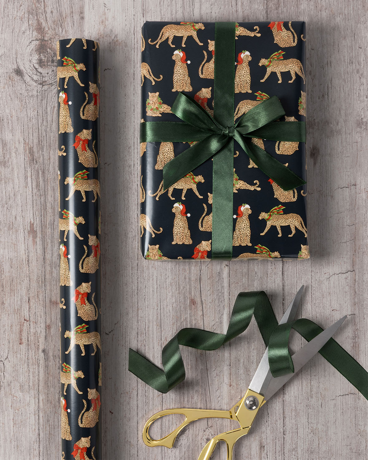 Christmas Leopard Print Wrapping Paper