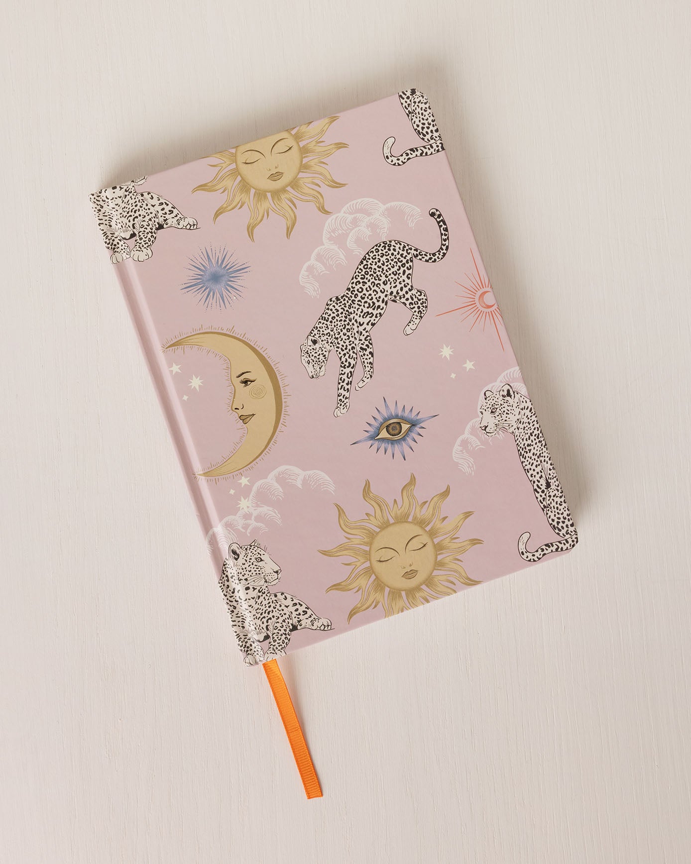 Hardback Lined Notebook - Celestial Leopard Print
