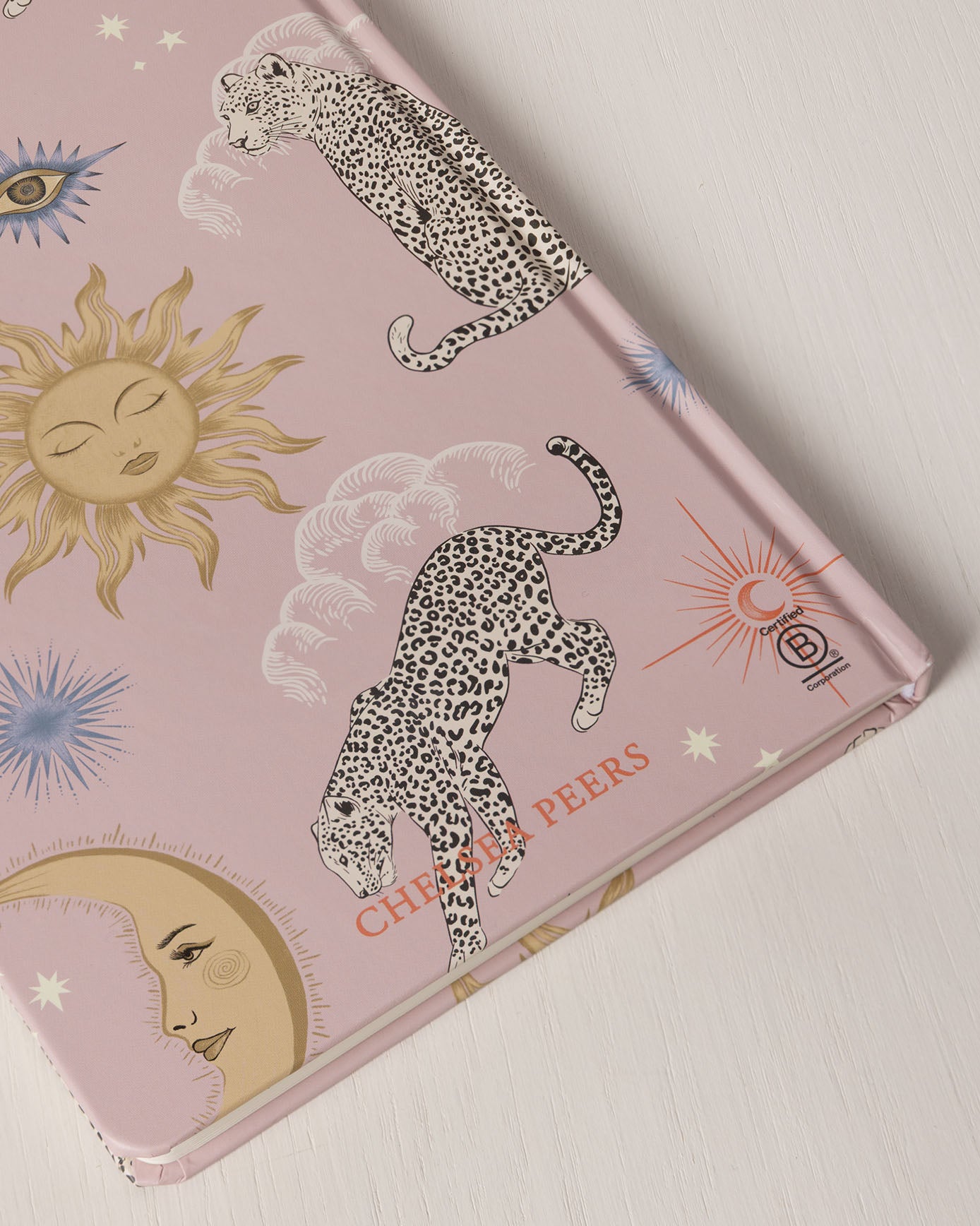 Hardback Lined Notebook - Celestial Leopard Print