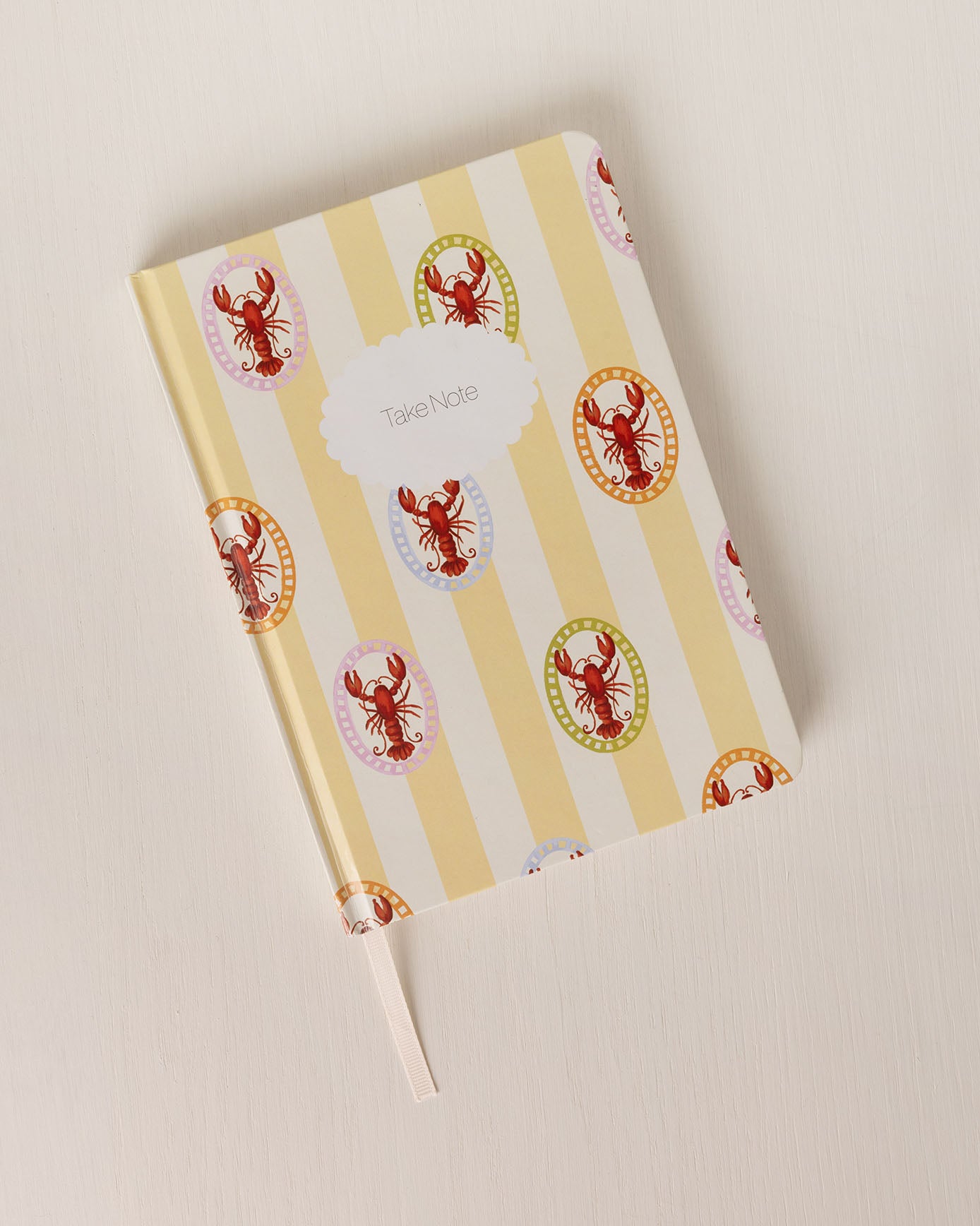 Lobster Stripe Print Hardback Lined Notebook