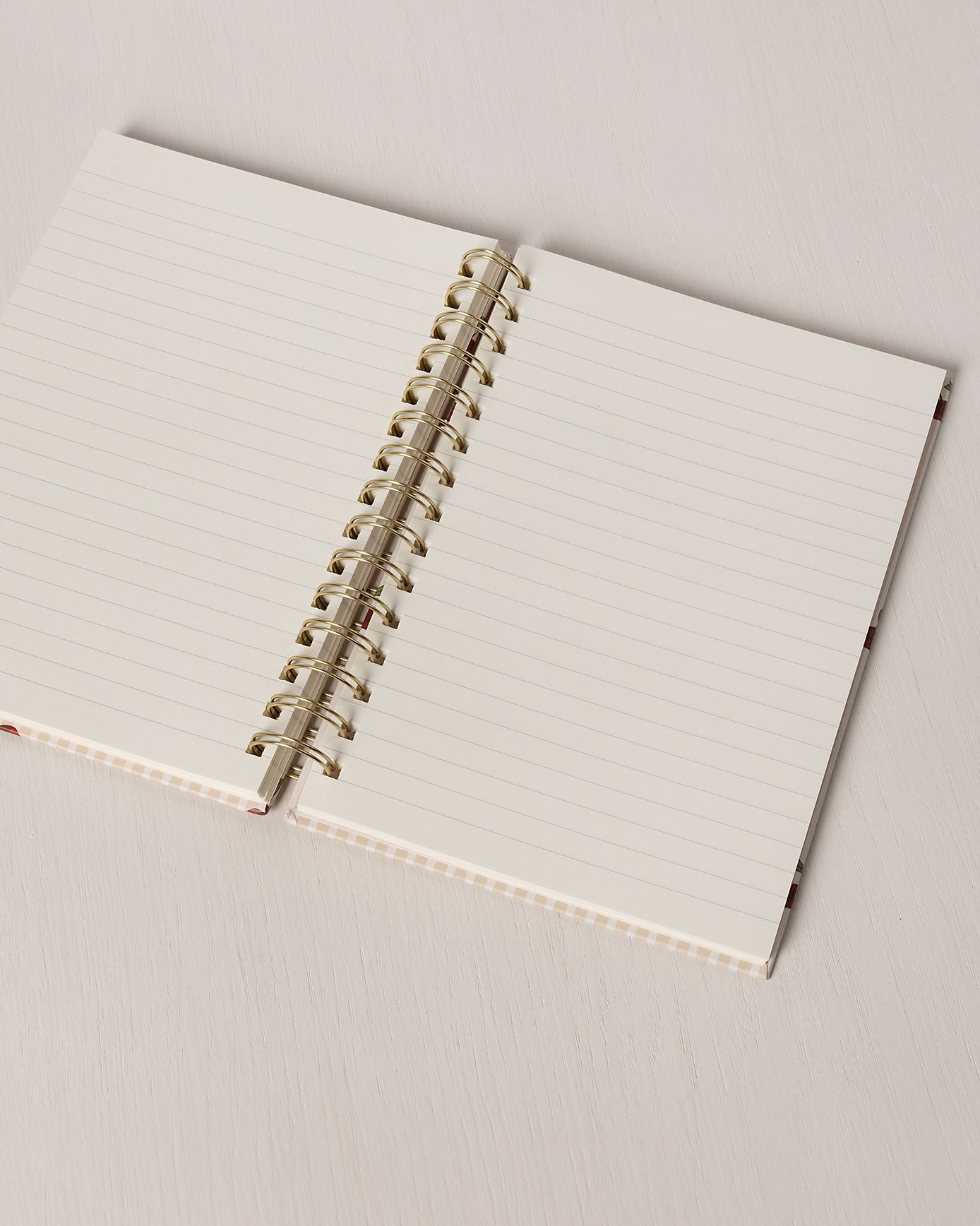 Hardback Spiral Lined Notebook - Cherry Stripe Print