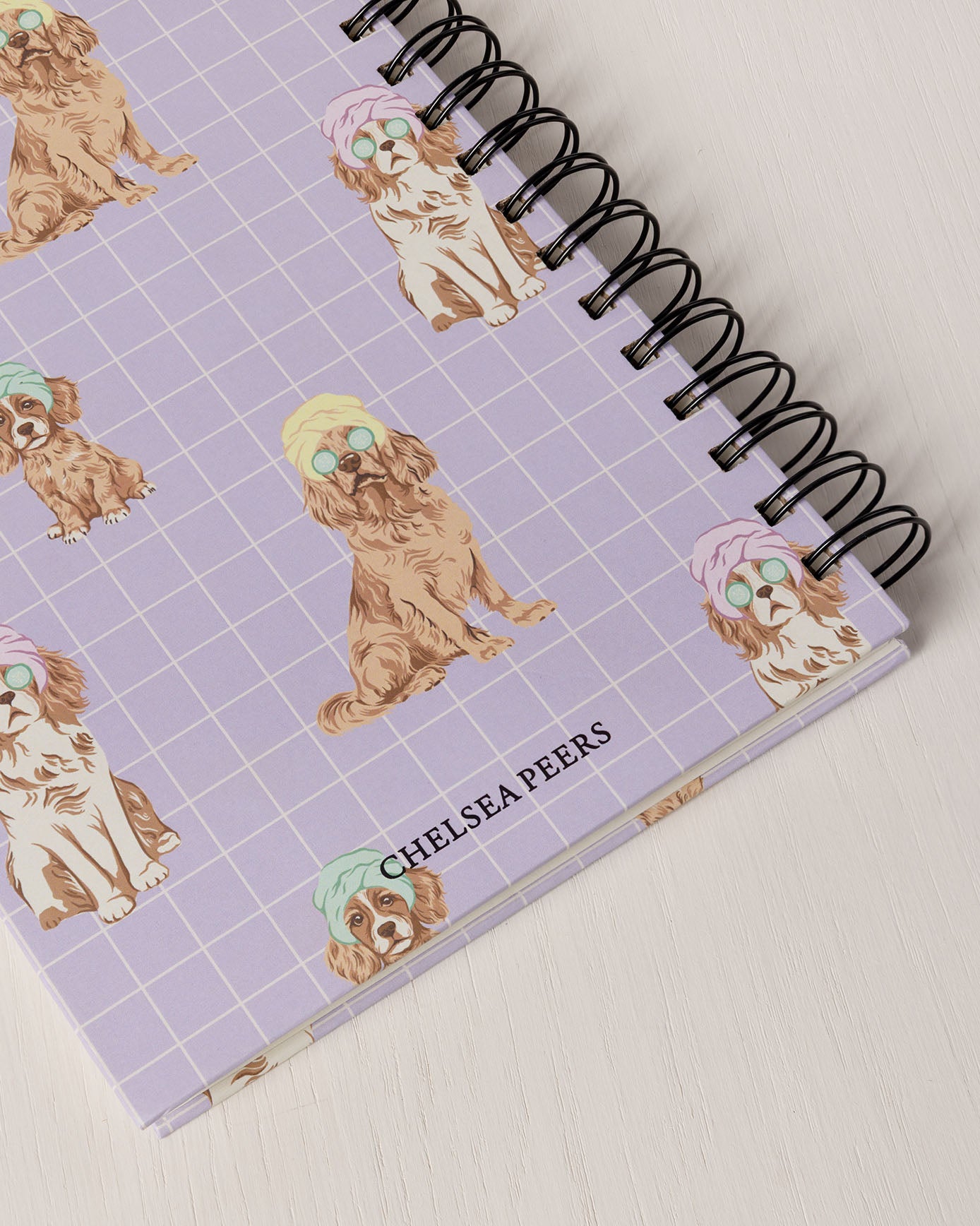 Hardback Spiral Lined Notebook - Spa Dogs Print
