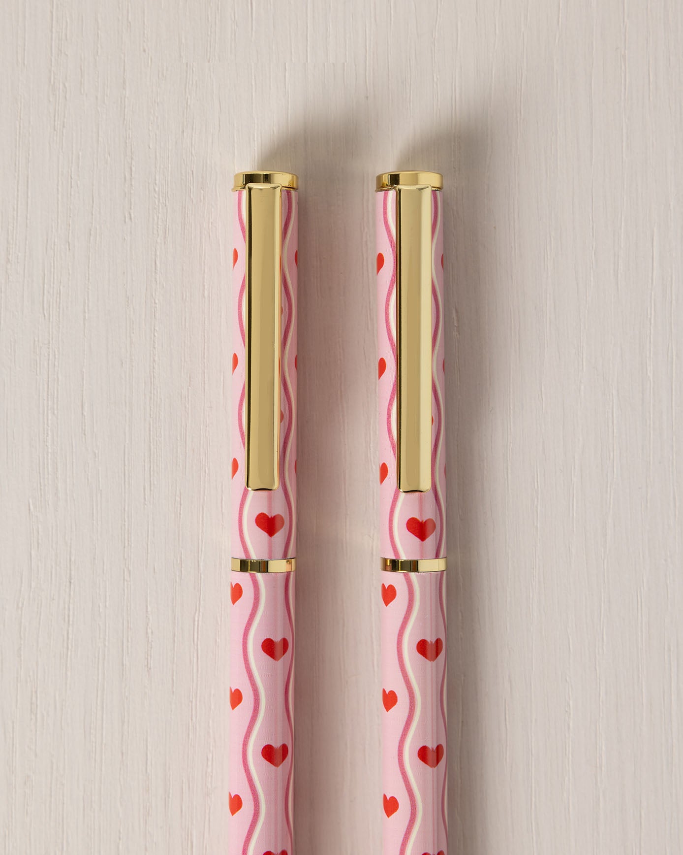 Twin Pack Boxed Pen Set - Wavy Heart Print