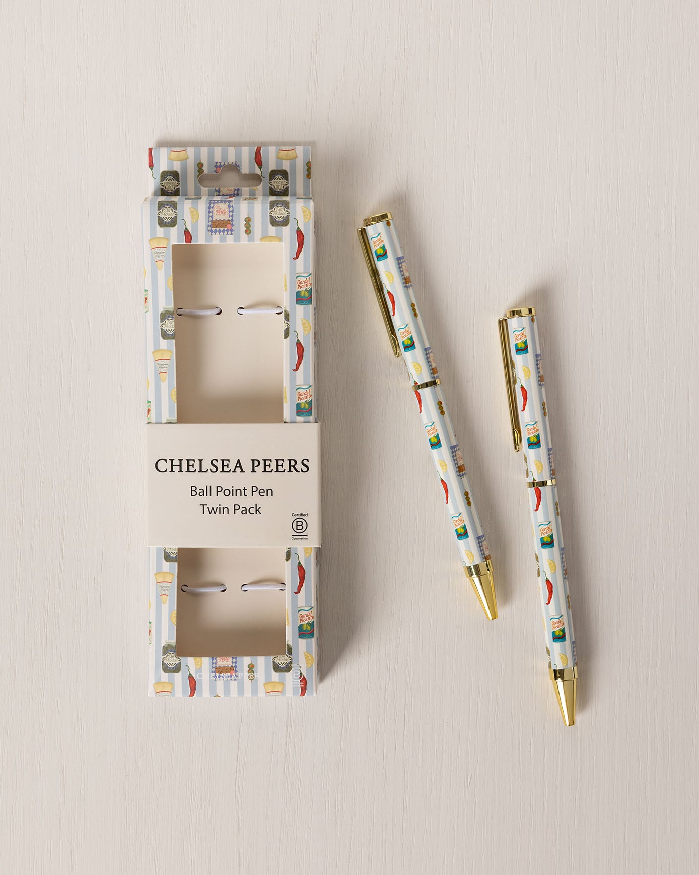 Twin Pack Boxed Pen Set - Deli Stripe Print