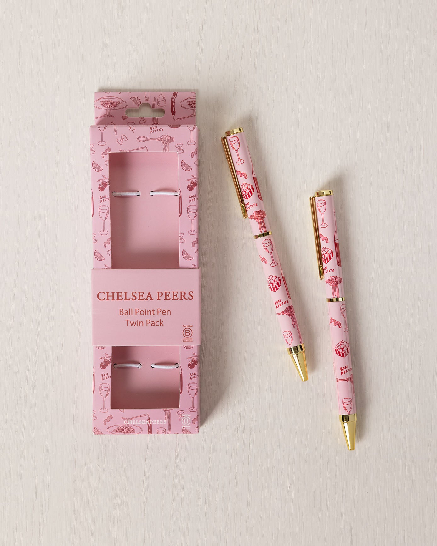 Twin Pack Boxed Pen Set - Pink Supper Club Print