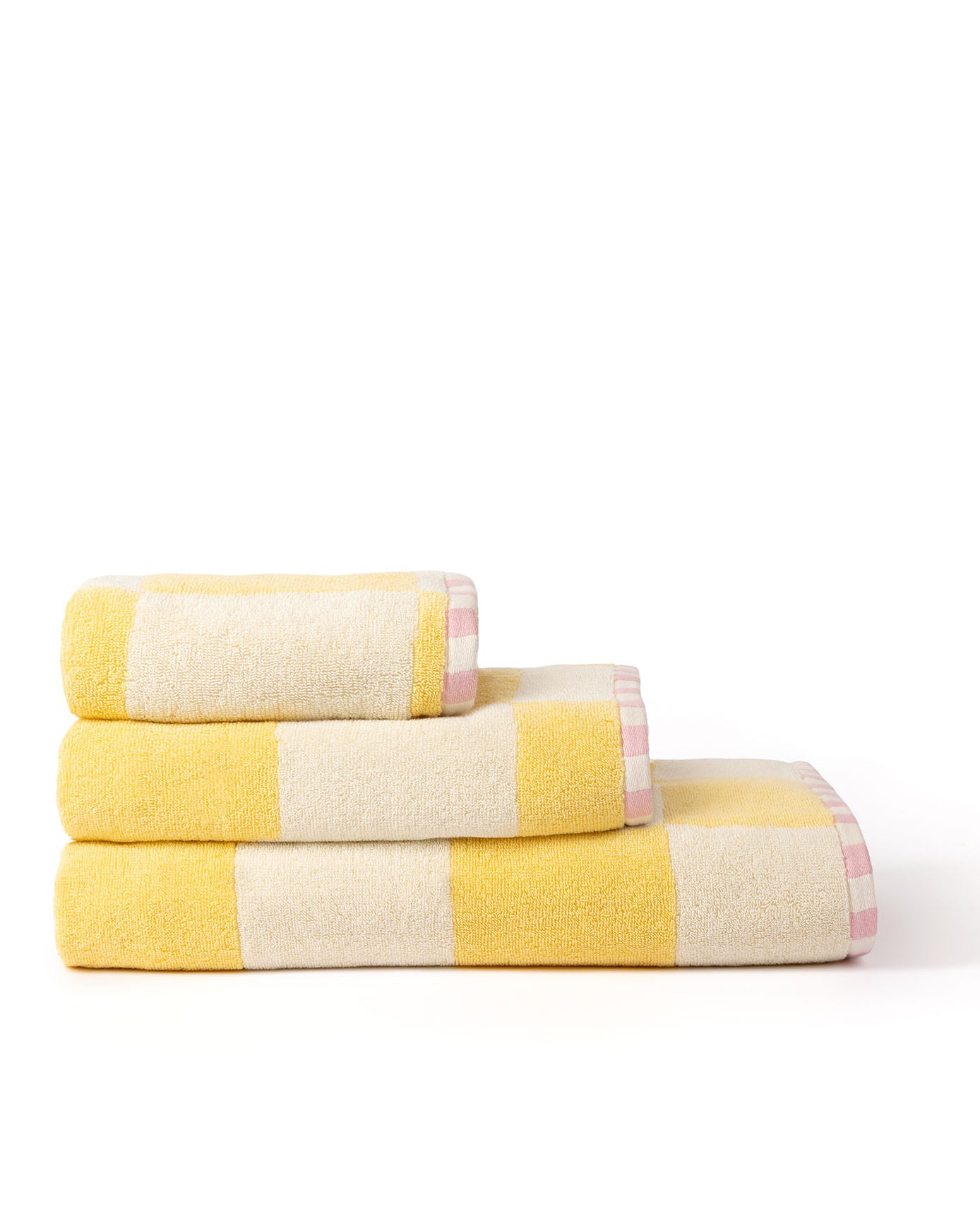 Cotton Checkerboard Towel - Butter Yellow
