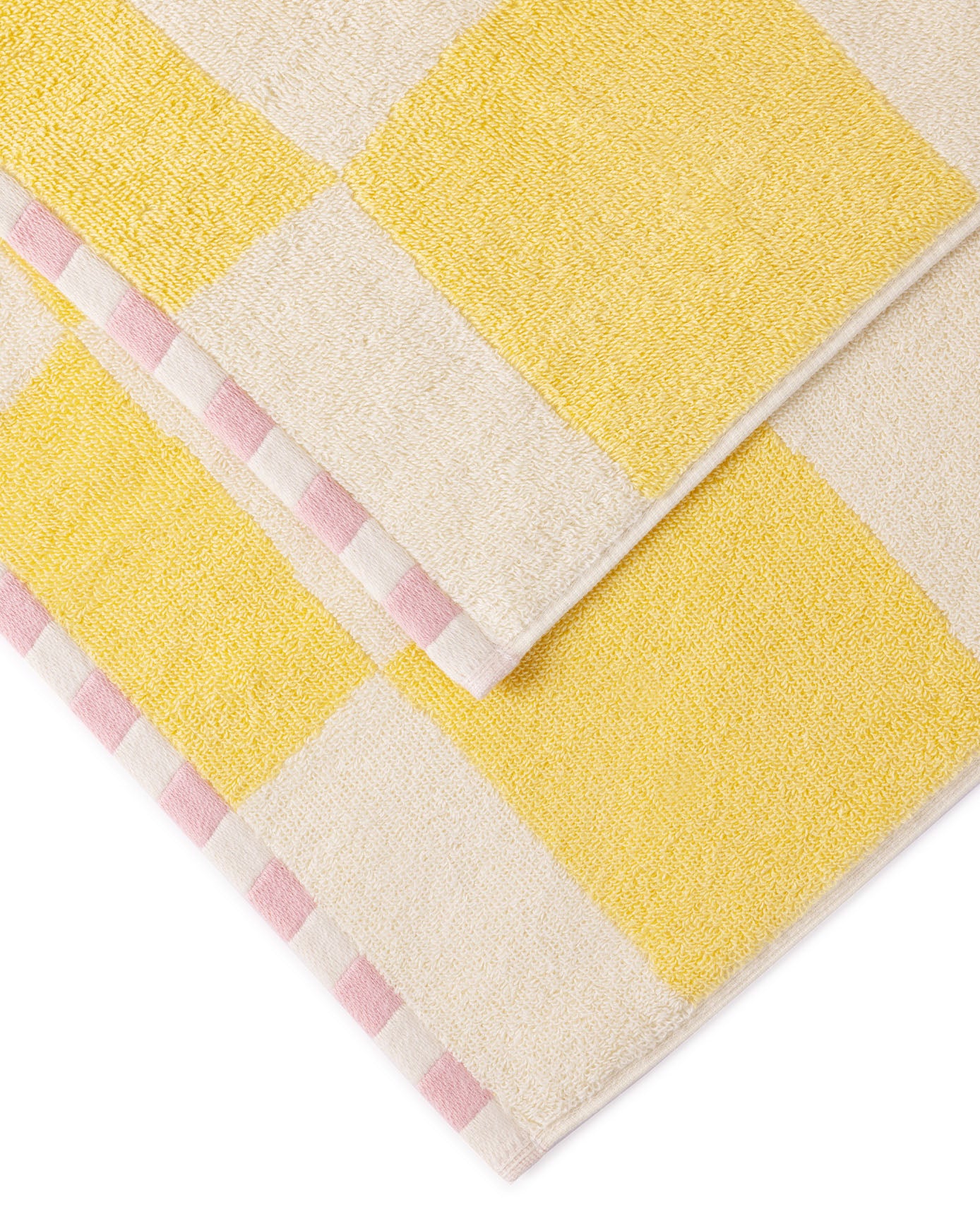 Cotton Checkerboard Towel - Butter Yellow