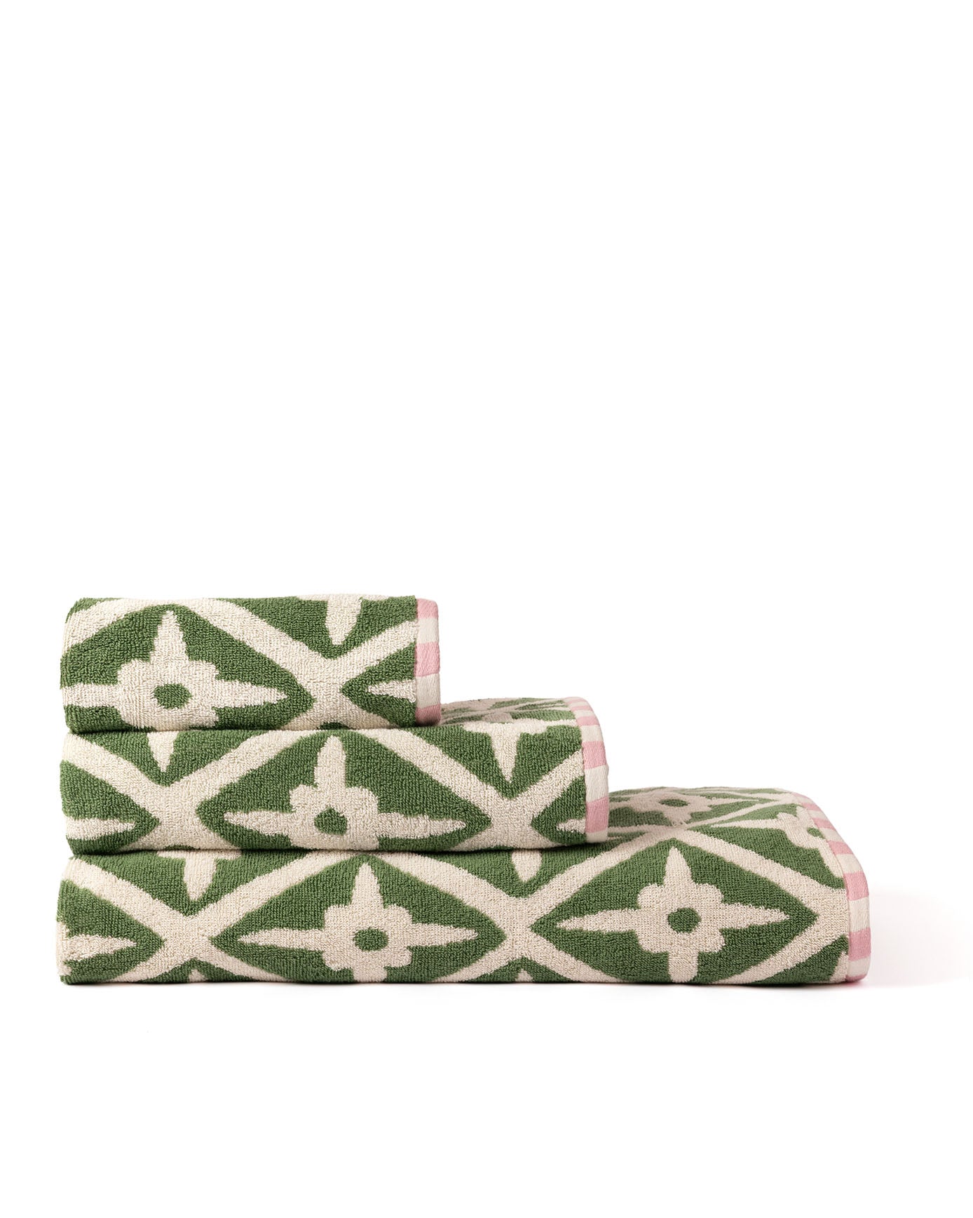 Cotton Geometric Garden Print Towel