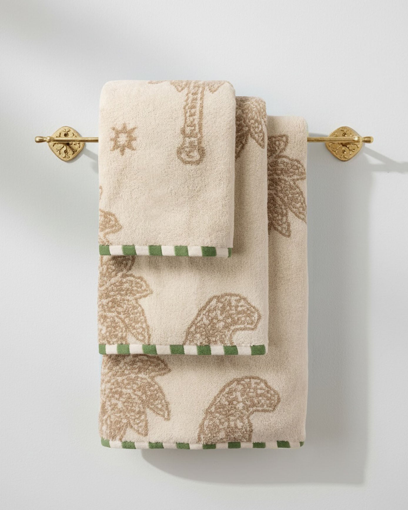 Cotton Midnight Leopard Print Towel - Taupe