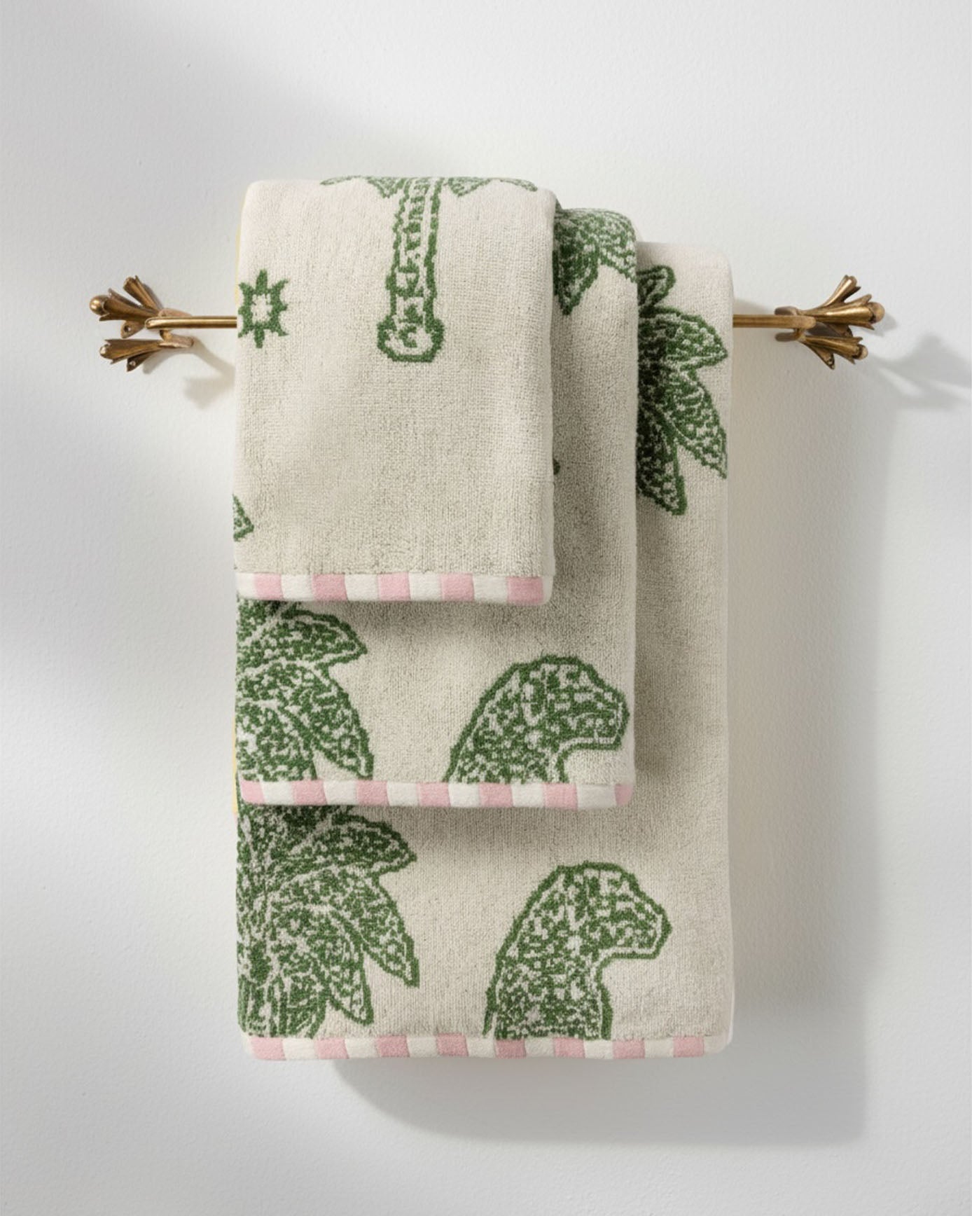 Cotton Midnight Leopard Print Towel - Green