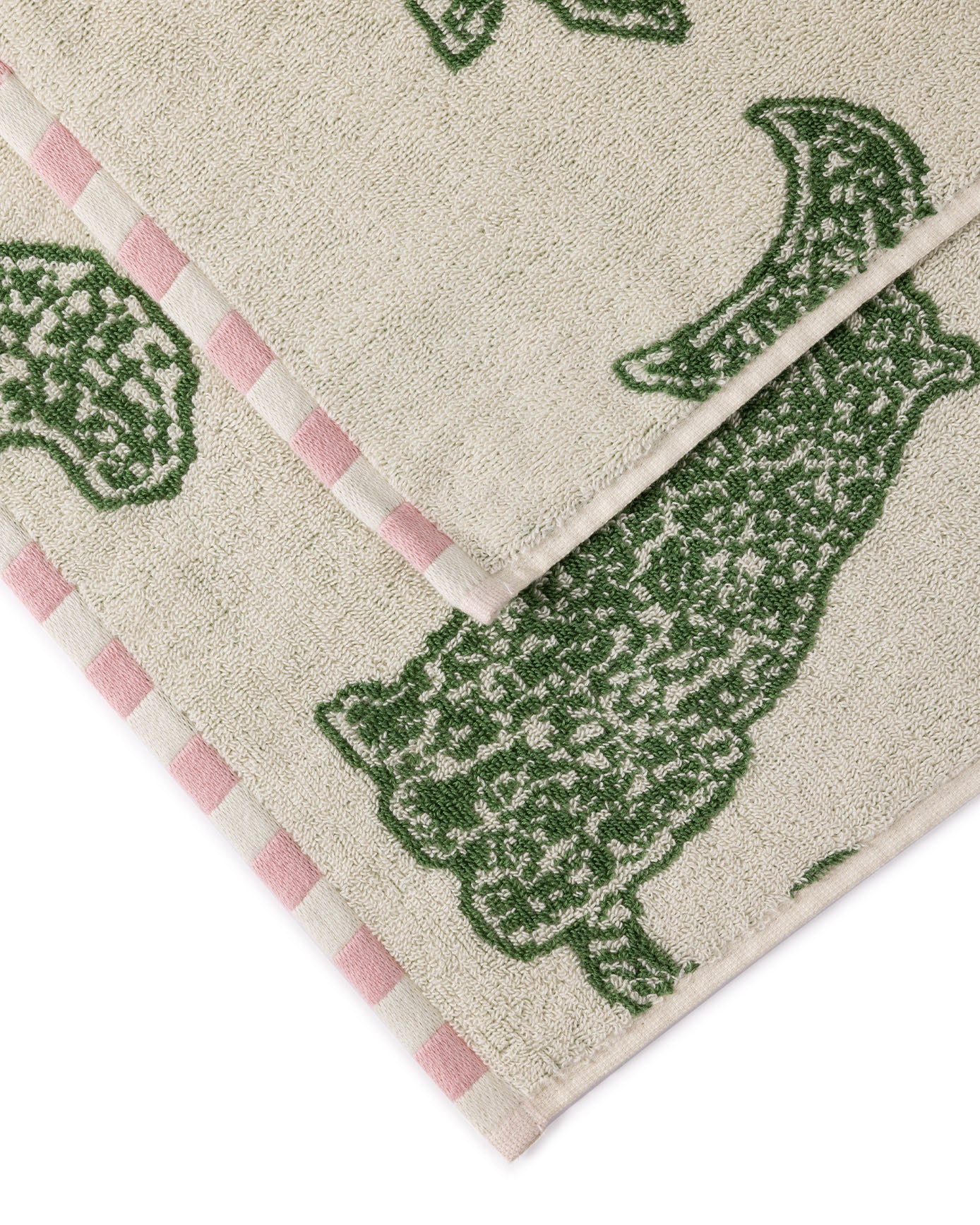 Cotton Midnight Leopard Print Towel - Green