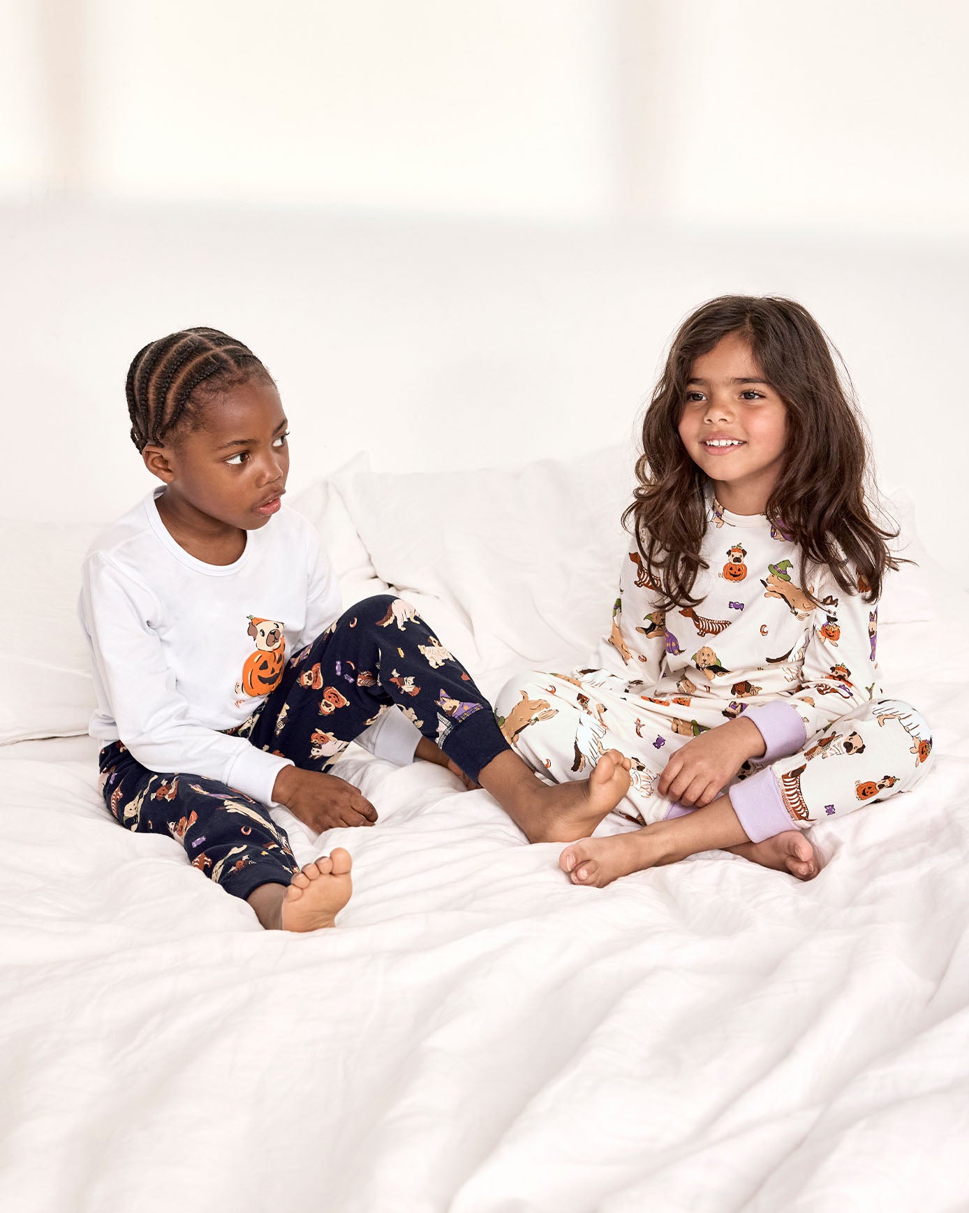 Kids Two Pack Organic Cotton Halloween Dogs Print Long Pyjama Set