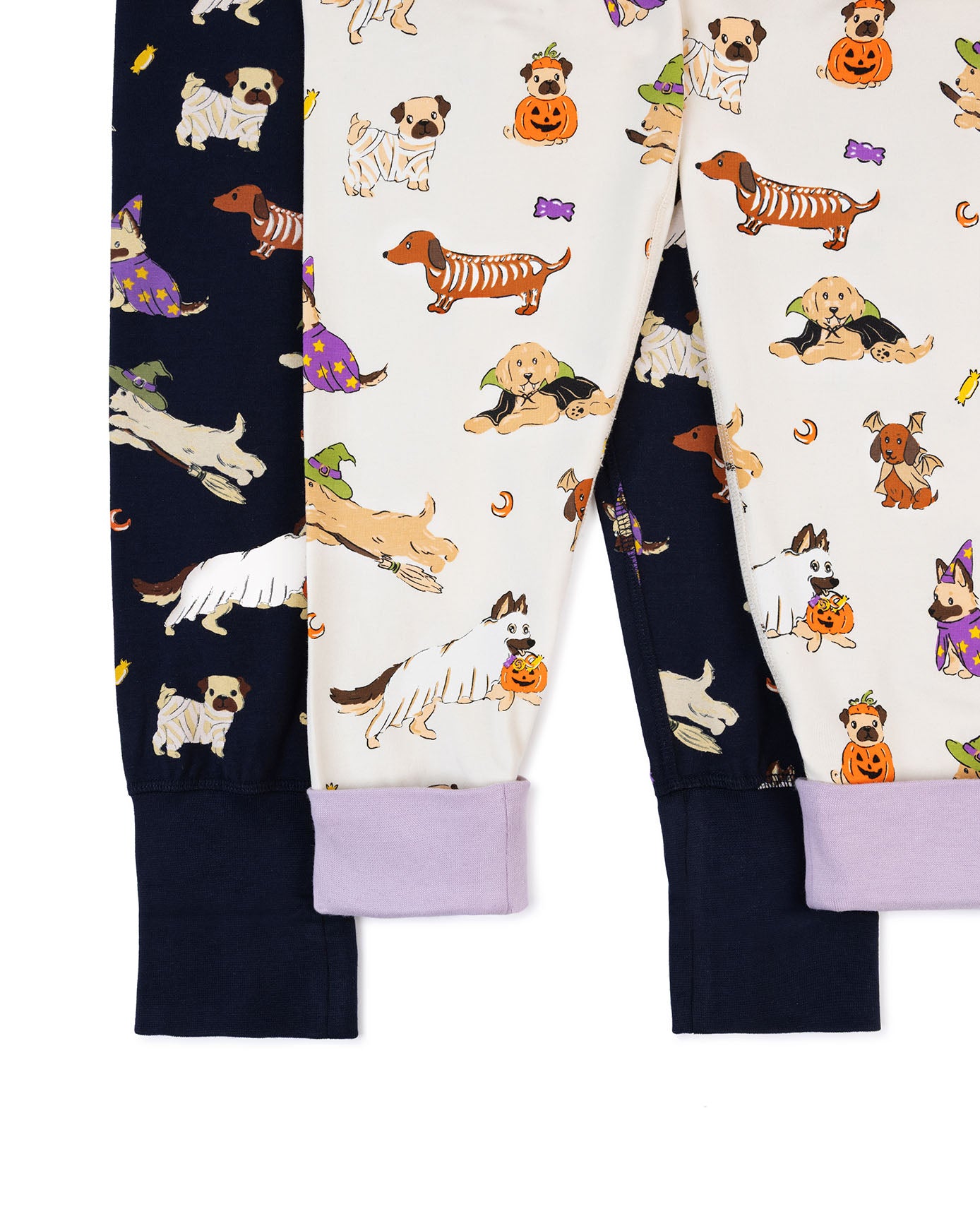 Kids Two Pack Organic Cotton Halloween Dogs Print Long Pyjama Set