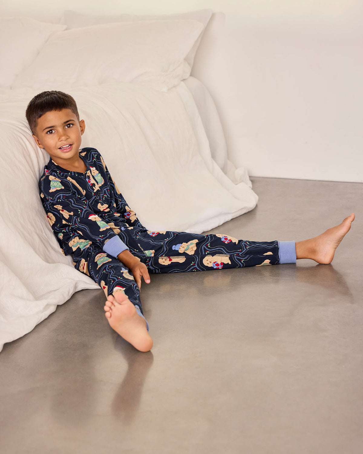 Kids Christmas Chip the Cockapoo Portraits Print Long Pyjama Set