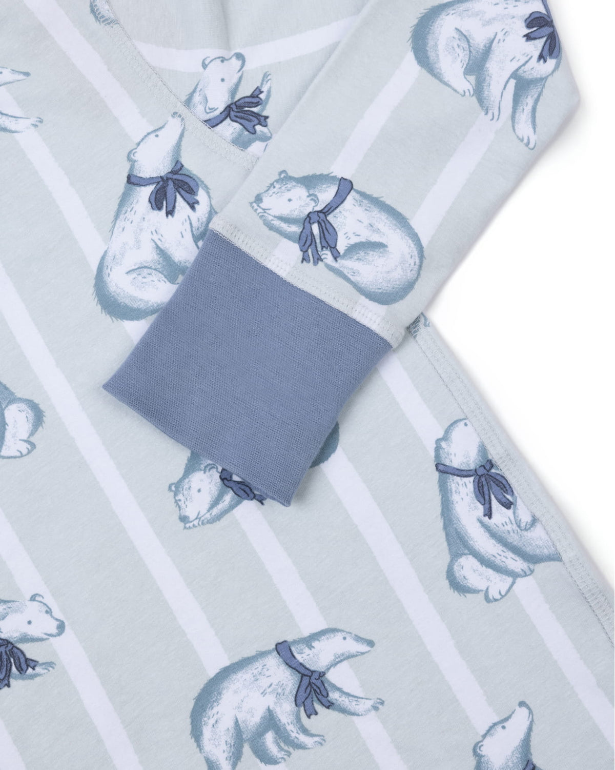 Kids Organic Cotton Polar Bear Stripe Print Long Pyjama Set