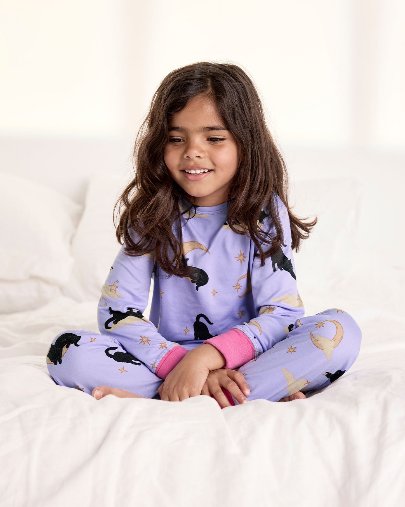 Kids Halloween Cat Print Long Pyjama Set