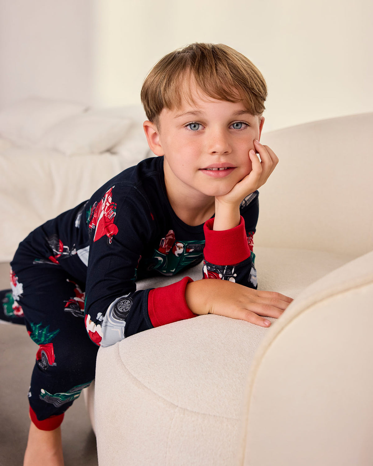 Kids Christmas Santa Road Trip Print Long Pyjama Set