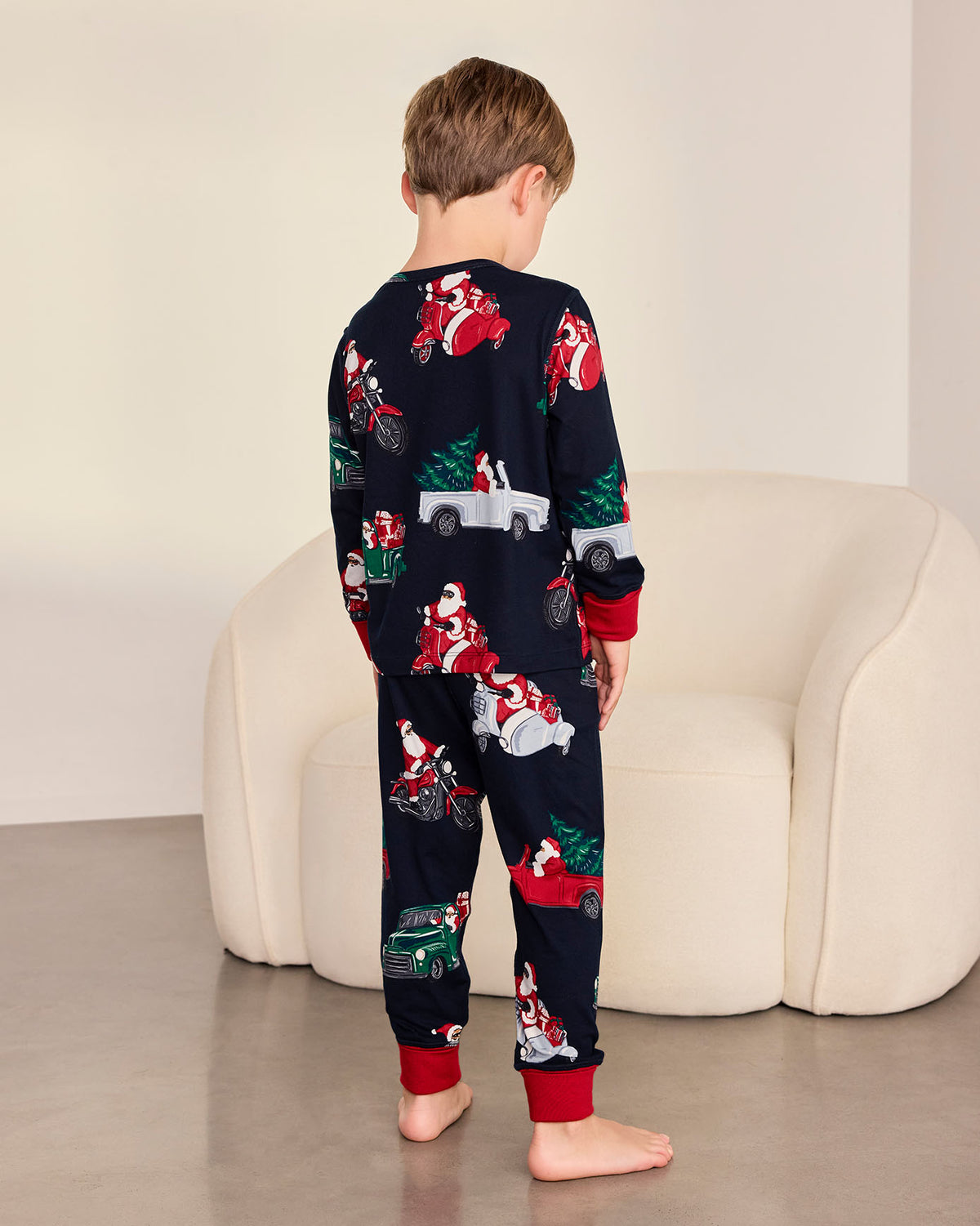 Kids Christmas Santa Road Trip Print Long Pyjama Set
