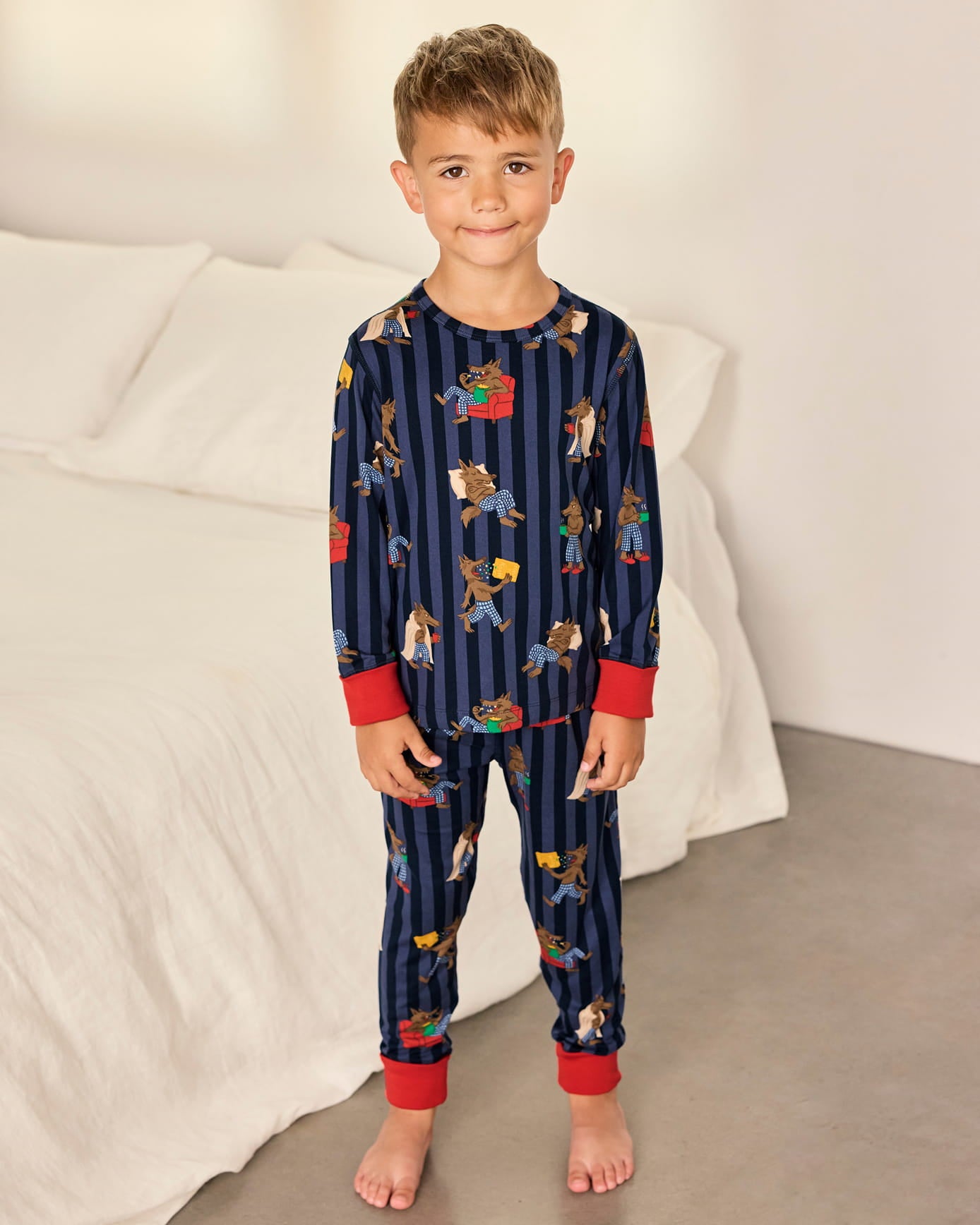 Kids Nap Bandit Wolf Print Long Pyjama Set