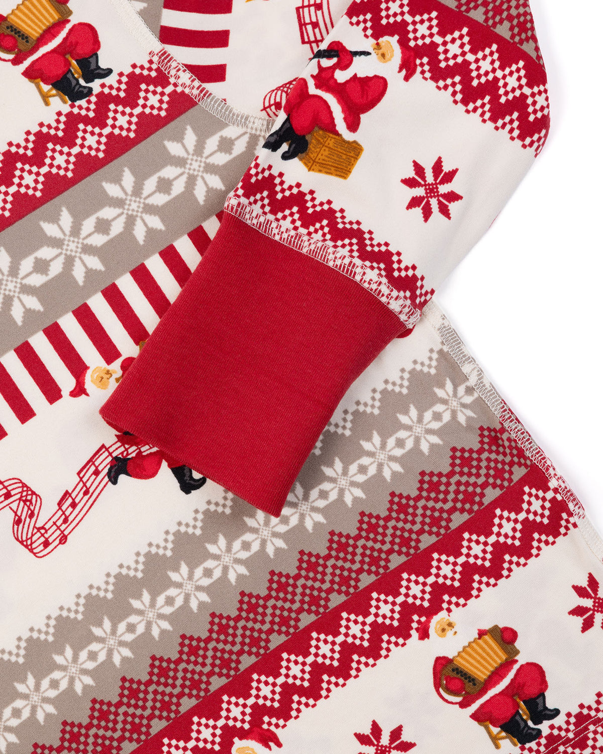 Kids Musical Santa Fair Isle Print Long Pyjama Set