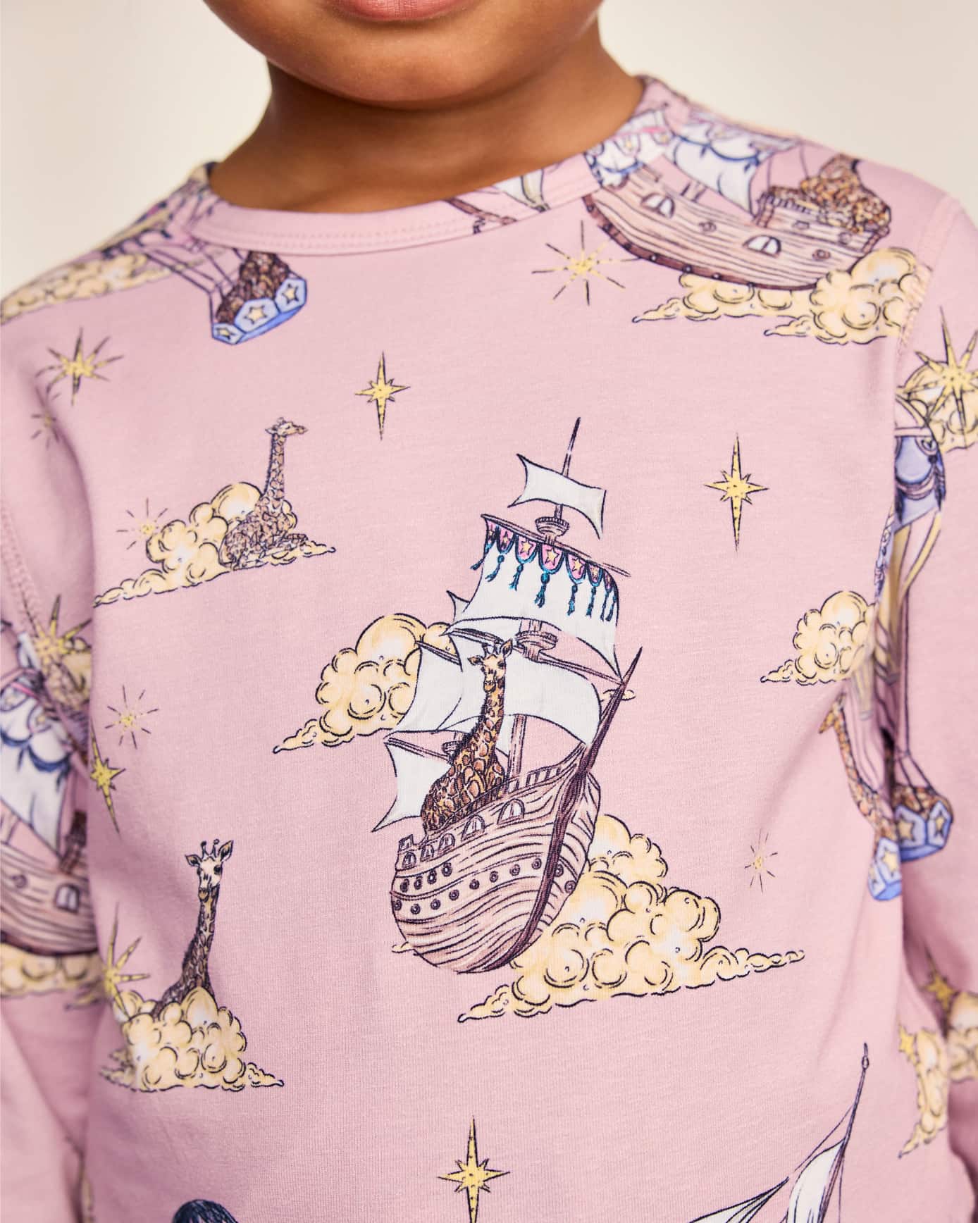 Kids Organic Cotton Giraffe Cloudhopper Print Long Pyjama Set